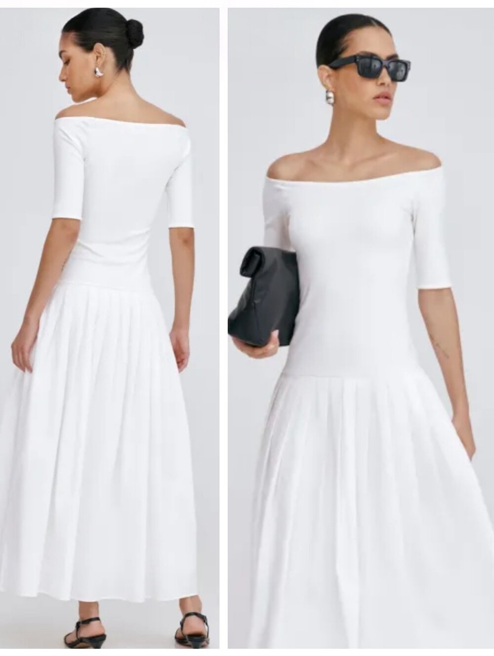 Marcella Mila White European Cotton Dress Women's Small Quiet Luxury Cleangirl